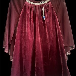 R&M Richards Deep Red Velvet A-Line blouse